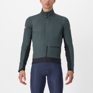 Castelli ALPHA DOPPIO ROS Men Jackets Green / Black | BVXA90743