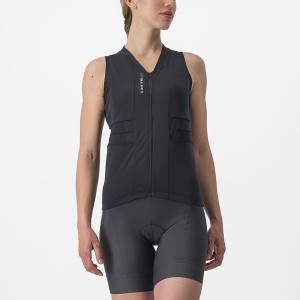 Castelli ANIMA 4 SLEEVELESS Women Jersey Black / White | JIVN39450