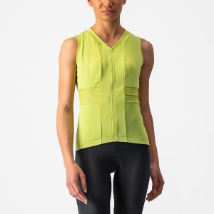 Castelli ANIMA 4 SLEEVELESS Women Jersey Light Green | FKCP03567