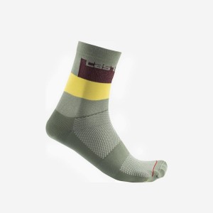 Castelli BLOCCO 15 Men Socks Green | MTGR24958