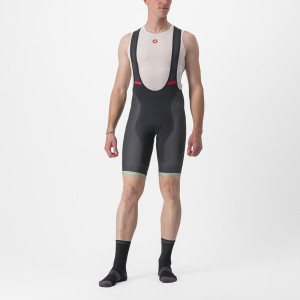 Castelli COMPETIZIONE KIT Men Bib Shorts Black / Green | XCUO79536