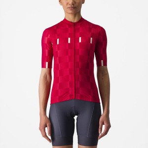 Castelli DIMENSIONE Women Jersey Red / White | MPLH60248