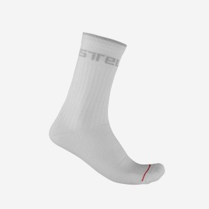 Castelli DISTANZA 20 Men Socks White | OUST69415