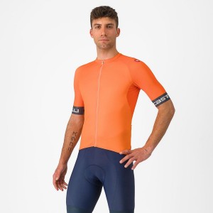 Castelli ENTRATA VI Men Jersey Orange / Dark Grey | CZNM91485