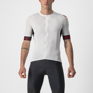 Castelli ENTRATA VI Men Jersey White / Black / Red | QUIP79023