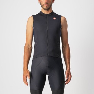 Castelli ENTRATA VI SLEEVELESS Men Jersey Black / Light Grey Blue | BXKI45169