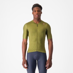 Castelli ESPRESSO Men Jersey Olive / Light Green | TVGP48596