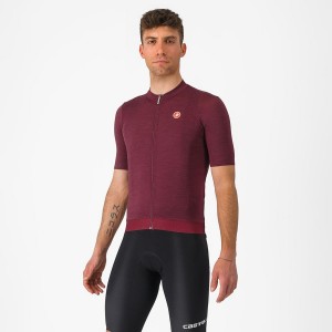 Castelli ESSENZA Men Jersey Burgundy | OAWX68452