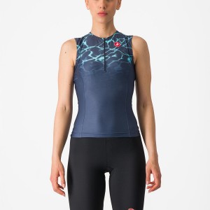 Castelli FREE 2 W TRI SINGLET Women Suits Blue / Light | CJIP45109