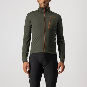 Castelli GO Men Jackets Green / Red | QNKE73261