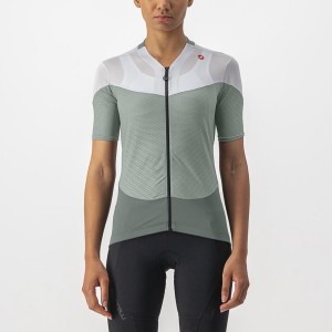 Castelli GRADIENT COLOR BLOCK Women Jersey Green / White | IUJM78650