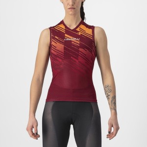 Castelli INSIDER W SLEEVELESS Women Jersey Burgundy | YKGV12403