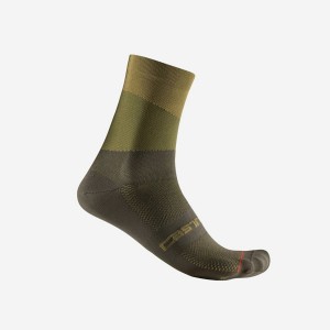 Castelli ORIZZONTE 15 Men Socks Olive / Deep Green | HRKM60758