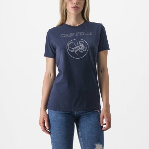 Castelli PEDALARE TEE Women Casual Blue | TGRE32098