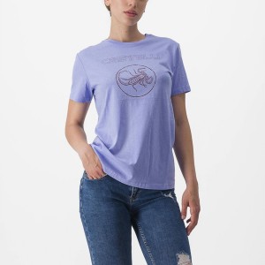 Castelli PEDALARE TEE Women Casual Purple White | UVZN60291