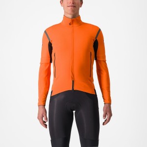 Castelli PERFETTO RoS 2 CONVERTIBLE Men Jackets Red Orange / Dark Grey | TEJB07532