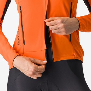 Castelli PERFETTO RoS 2 W Women Jackets Red Orange / Black | QVTF46920