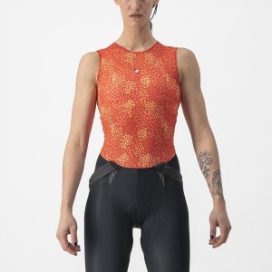 Castelli PRO MESH 4 W SLEEVELESS Women Base Layer Orange | SAWX75196