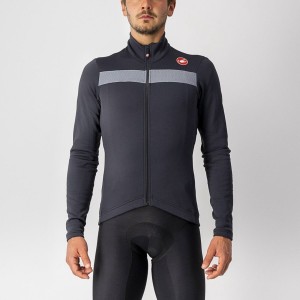 Castelli PURO 3 FZ Men Jersey Black / Silver | MLOT61409