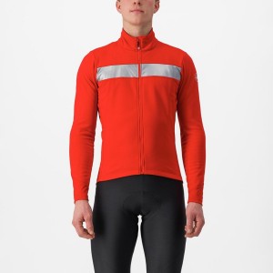 Castelli RADDOPPIA 3 Men Jackets Red / Silver | RDGT65823