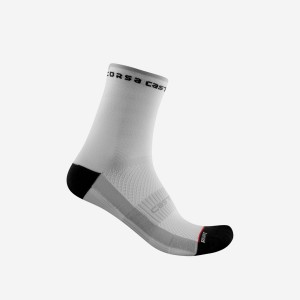 Castelli ROSSO CORSA W 11 Women Socks White / Black | ADET87396