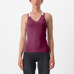 Castelli SOLARIS TOP Women Jersey Deep Purple / White | TRJU08351