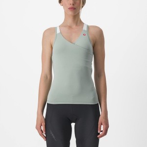 Castelli SOLARIS TOP Women Jersey Green / White | WSUQ30741