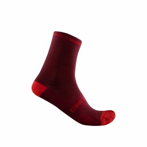 Castelli SUPERLEGGERA T 12 Men Socks Burgundy | YIUO54706