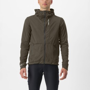 Castelli TRAIL HOODIE Men Jackets Green | TARD08193