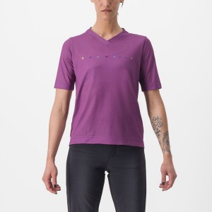 Castelli TRAIL TECH 2 W TEE Women Jersey Purple | UTSI36052