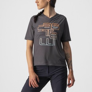 Castelli TRAIL TECH W TEE Women Jersey Dark Grey | ISVJ31462