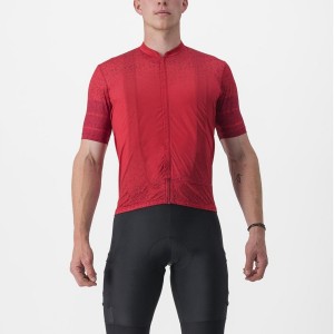 Castelli UNLIMITED TERRA Men Jersey Dark Red | UDIO56320