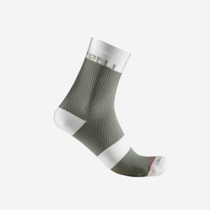 Castelli VELOCISSIMA 12 Women Socks Green / White | VCNT73918