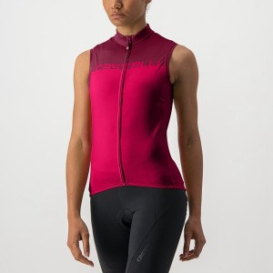 Castelli VELOCISSIMA SLEEVELESS Women Jersey Red / Burgundy | XNHO38904