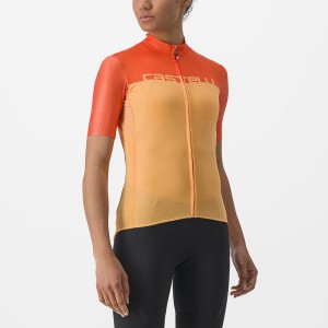 Castelli VELOCISSIMA Women Jersey Orange / Deep Red | IJSF78246