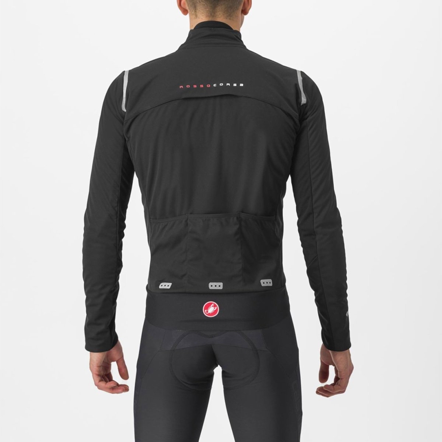 Castelli ALPHA DOPPIO ROS Men Jackets Black / Silver / Dark | EQIG38567