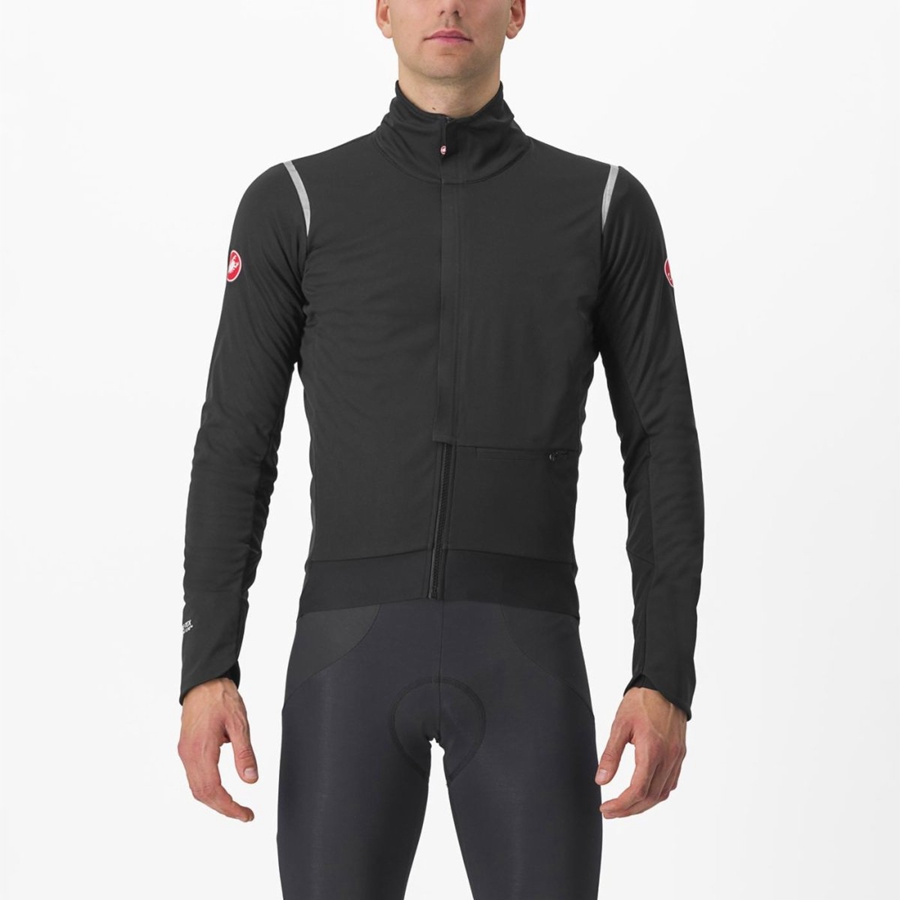 Castelli ALPHA DOPPIO ROS Men Jackets Black / Silver / Dark | EQIG38567