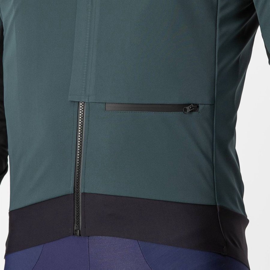 Castelli ALPHA DOPPIO ROS Men Jackets Green / Black | BVXA90743