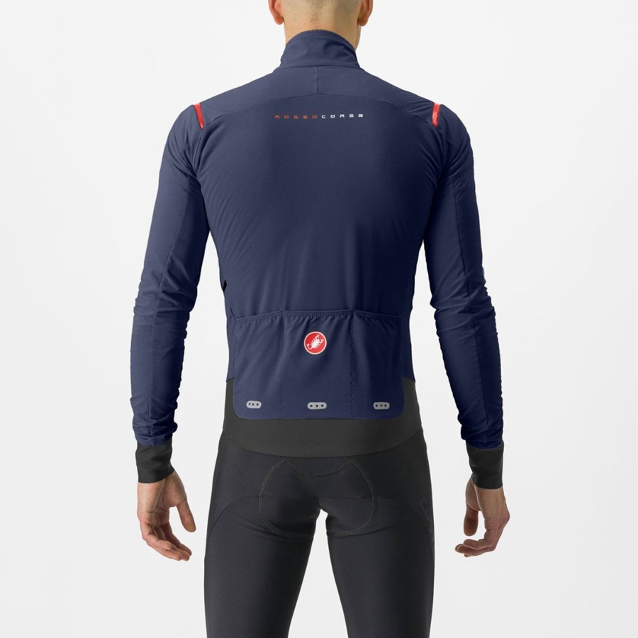 Castelli ALPHA FLIGHT ROS Men Jackets Blue / Red | LOYA14657