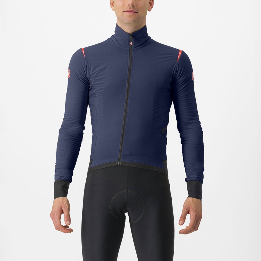 Castelli ALPHA FLIGHT ROS Men Jackets Blue / Red | LOYA14657