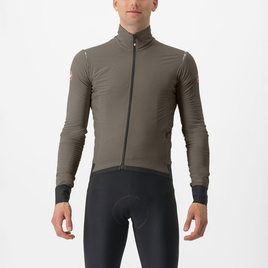 Castelli ALPHA FLIGHT ROS Men Jackets Silver Grey | JREB73968