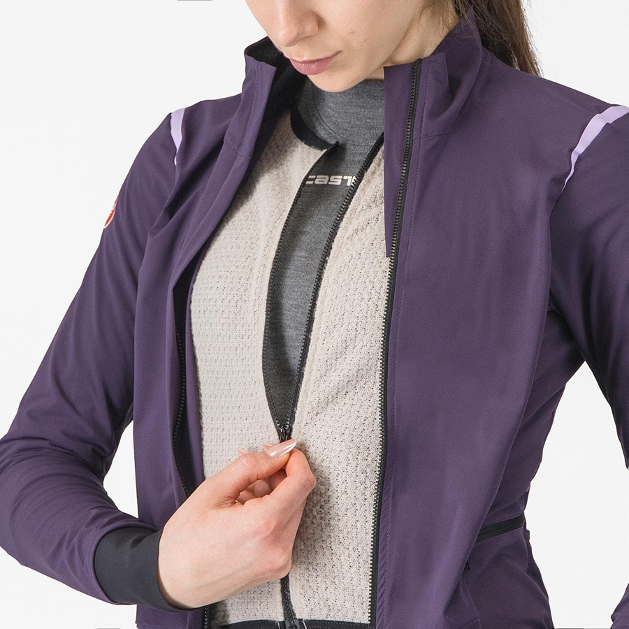 Castelli ALPHA FLIGHT ROS W Women Jackets Purple | OCUP80975