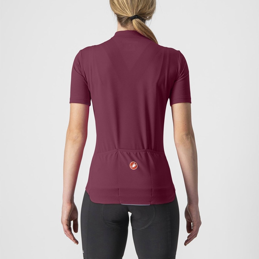 Castelli ANIMA 3 Women Jersey Burgundy / Red | IGYO78563