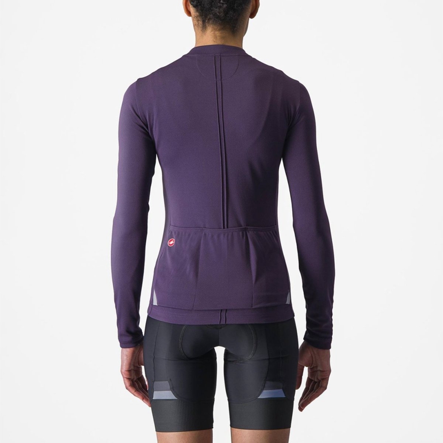 Castelli ANIMA 4 LONG SLEEVE Women Jersey Purple | VIXN25096