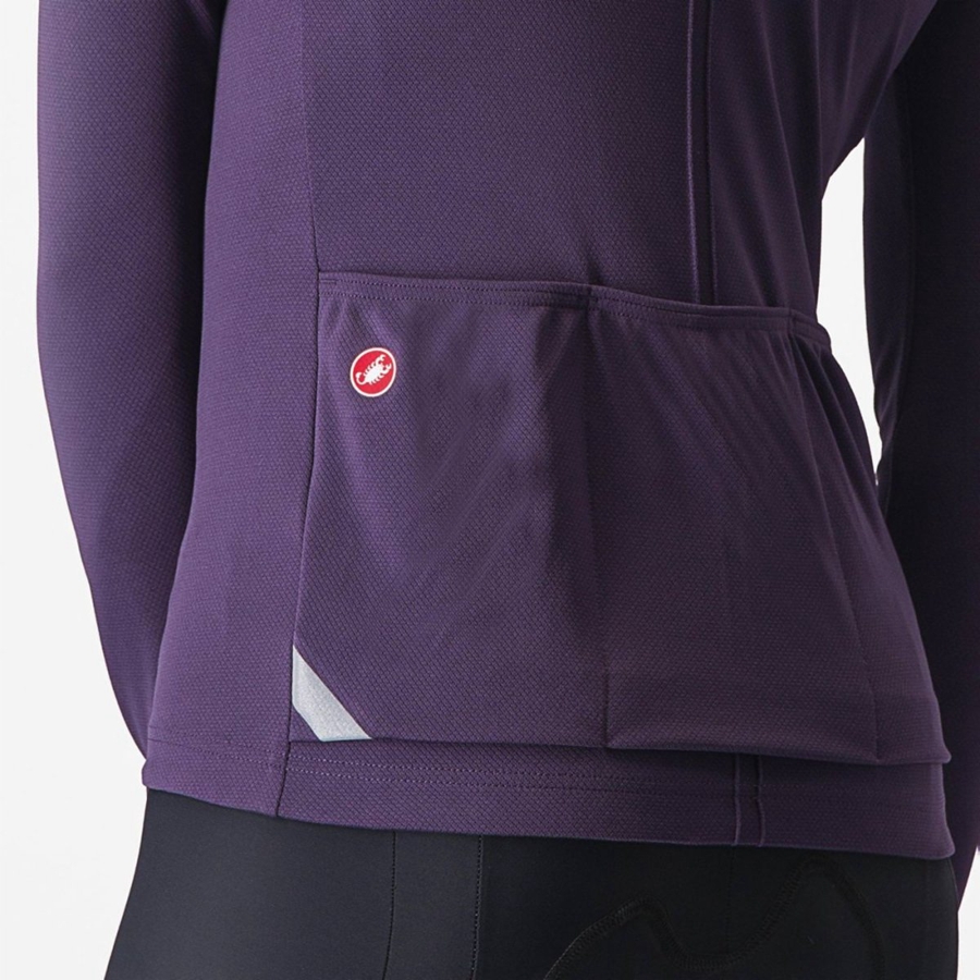 Castelli ANIMA 4 LONG SLEEVE Women Jersey Purple | VIXN25096