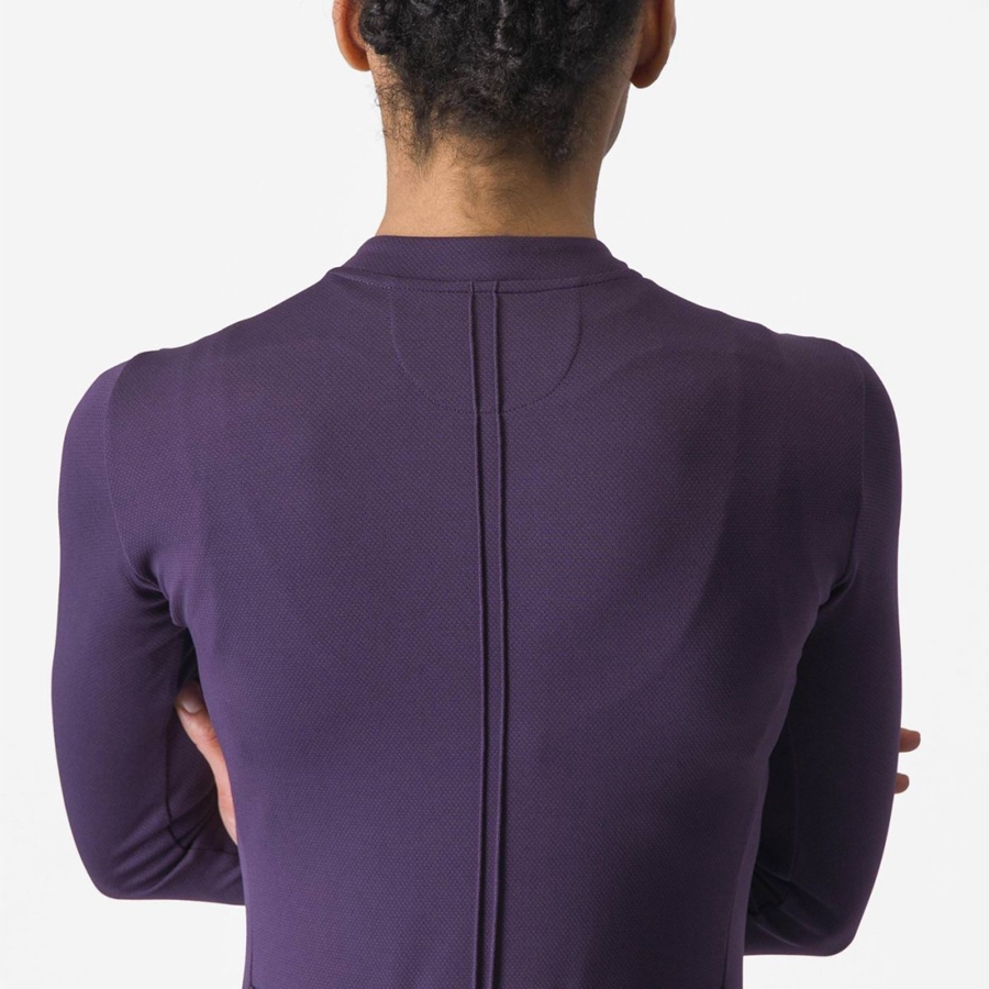 Castelli ANIMA 4 LONG SLEEVE Women Jersey Purple | VIXN25096