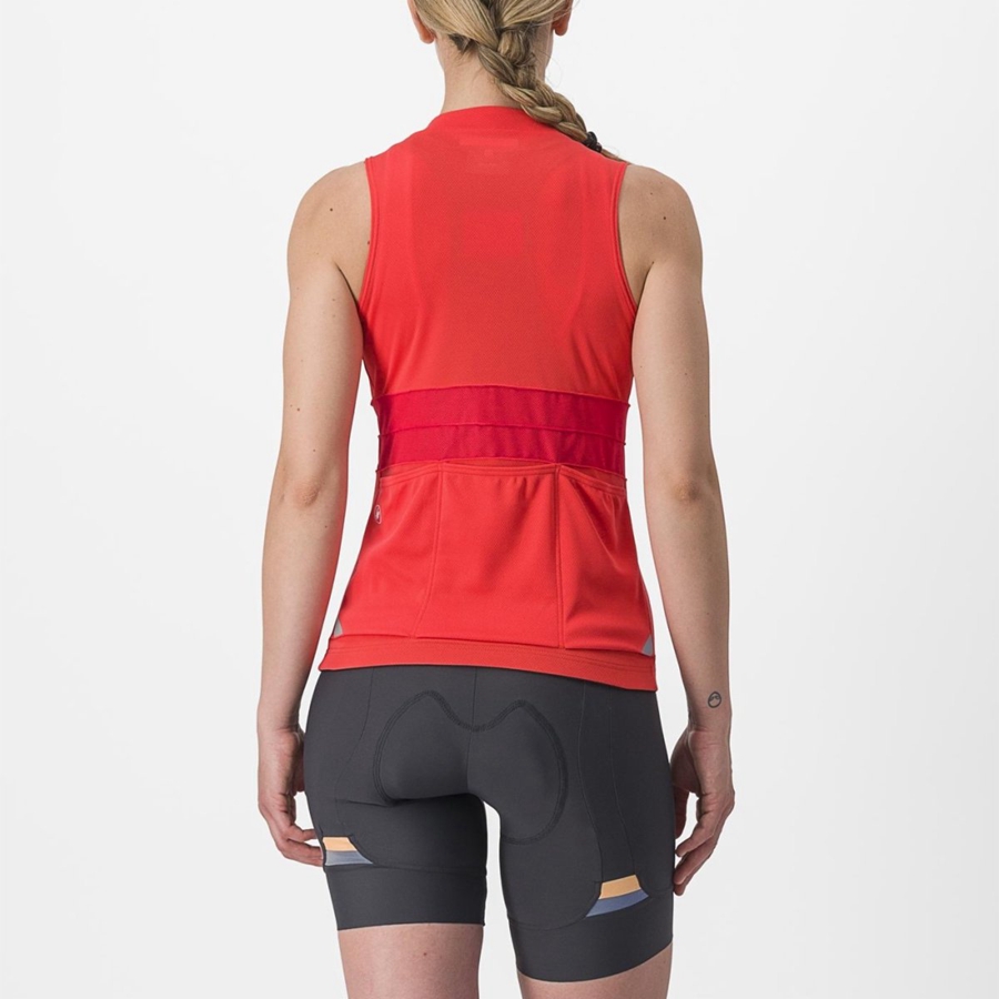 Castelli ANIMA 4 SLEEVELESS Women Jersey Orange | QYIL73451