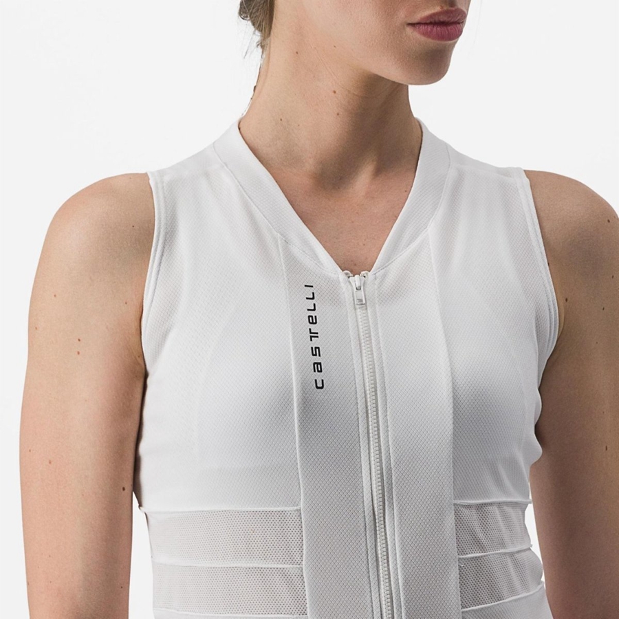 Castelli ANIMA 4 SLEEVELESS Women Jersey White / Black | LPWD20548