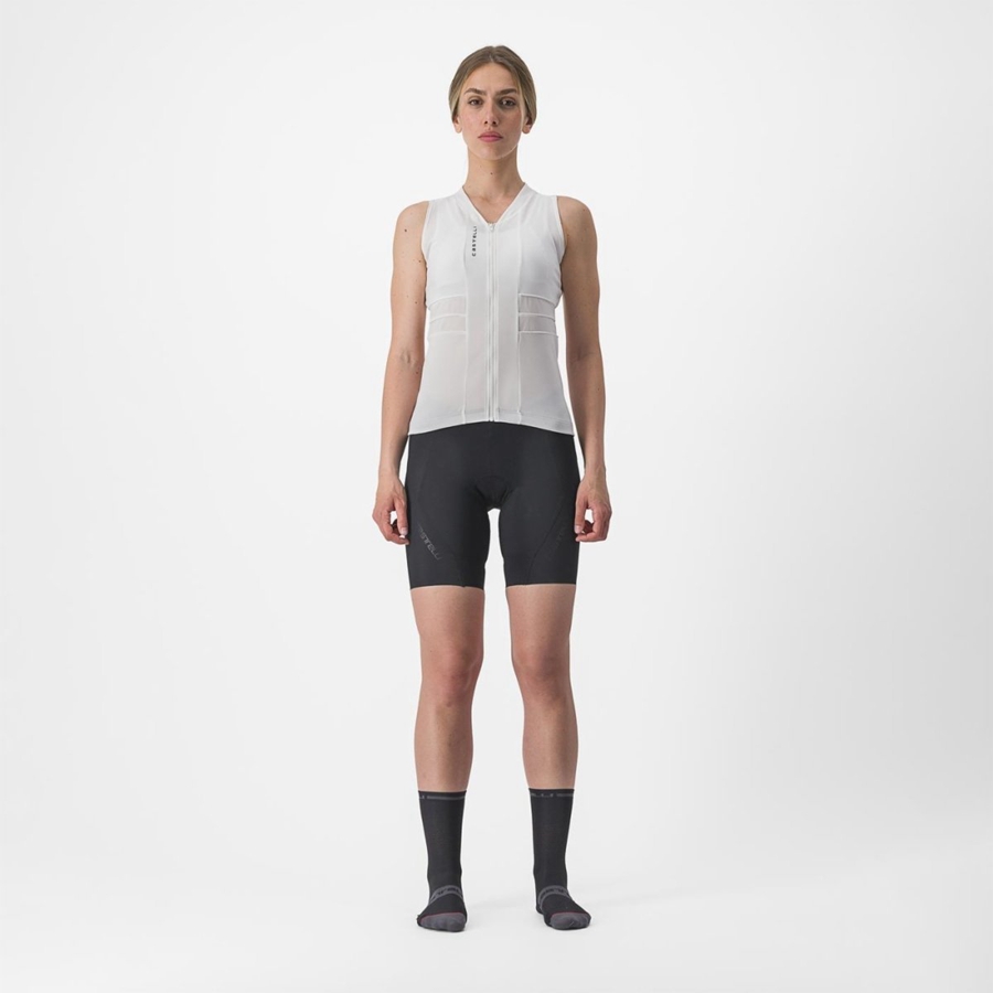 Castelli ANIMA 4 SLEEVELESS Women Jersey White / Black | LPWD20548