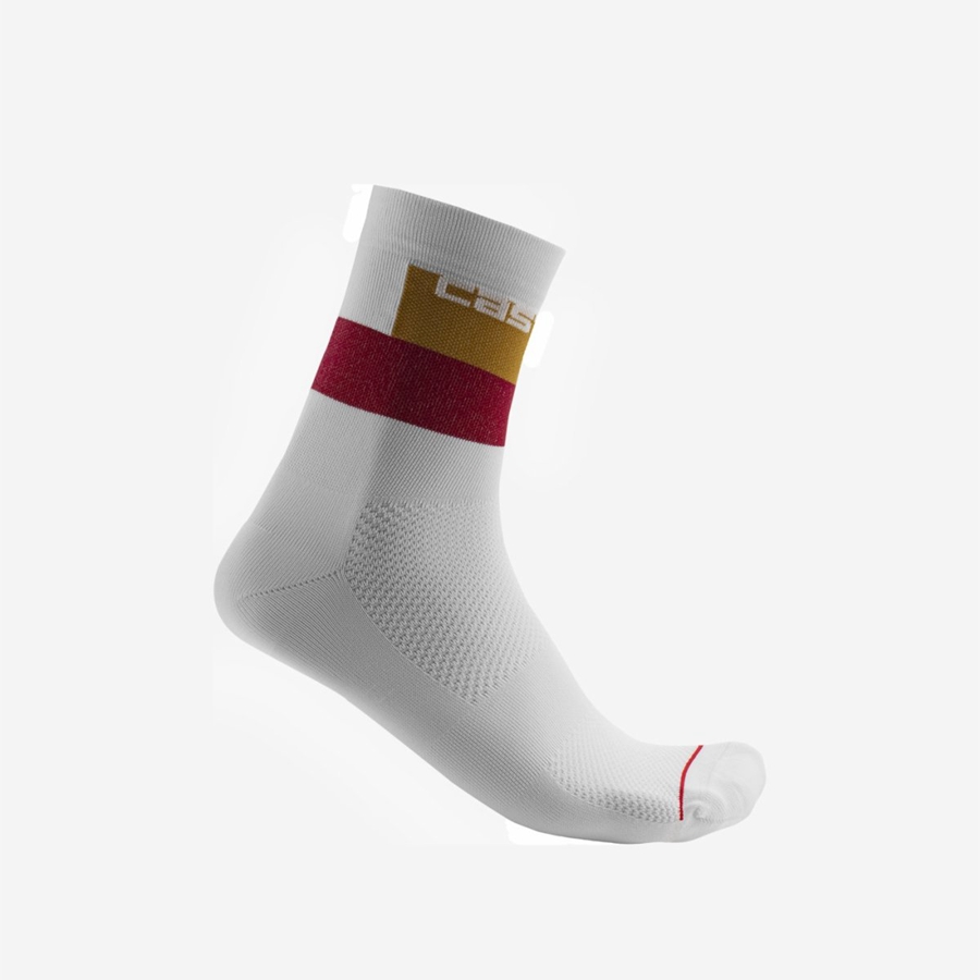 Castelli BLOCCO 15 Men Socks White | LMIT30521